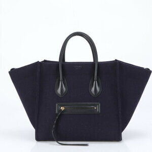 Celine Luggage Phantom leather Shoulder Bag Tote Navy Blue